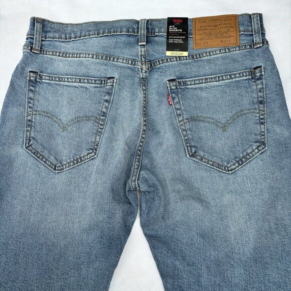 Levis 412 Mens Slim Fit Stretch Shorts Size 33x11 Blue Medium Wash. New. - Picture 9 of 13